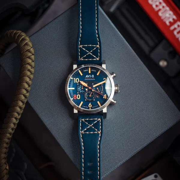 Dambusters – NAVY BLUE – 617 Squadron 80th Anniversary Dual Time Chronograph 6