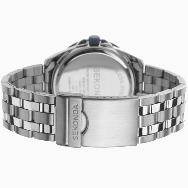 Sports Men’s Watch  –  Silver Case & Stainless Steel Bracelet with Navy Dial 4