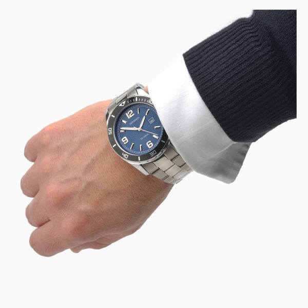 Dive Men’s Watch  –  Silver Case & Stainless Steel Bracelet with Blue Dial 4