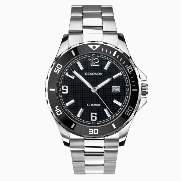 Dive Men’s Watch  –  Silver Case & Stainless Steel Bracelet with Dial