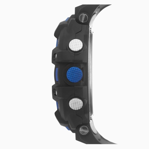 Digital Men’s Watch  –  Black and Blue Case & Plastic Strap with Dial 6