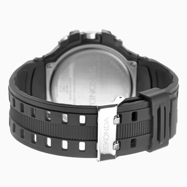 Men’s Watch  –  Black Case & Plastic Strap with Black Dial 3