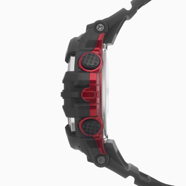 Digital Men’s Watch  –  Black & Red Case & Plastic Strap with Black Dial 5