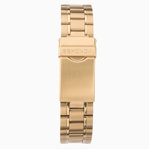 Men’s Watch  –  Gold Case & Stainless Steel Bracelet with Black Dial 3