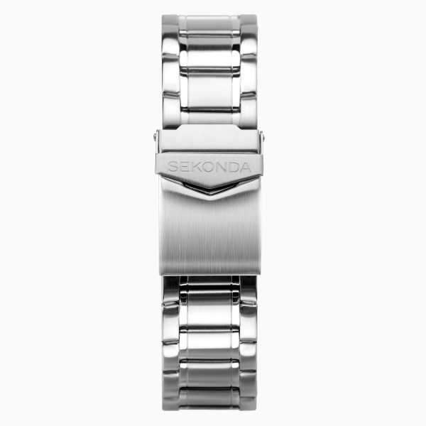 Men’s Watch  –  Silver Case & Stainless Steel Bracelet with Black Dial 3