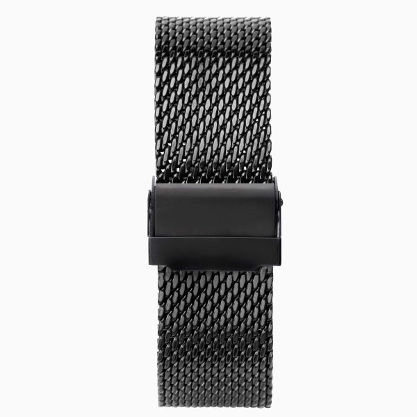 Minimal Men’s Watch  –  Black Case & Stainless Steel Bracelet with Blue Dial 3