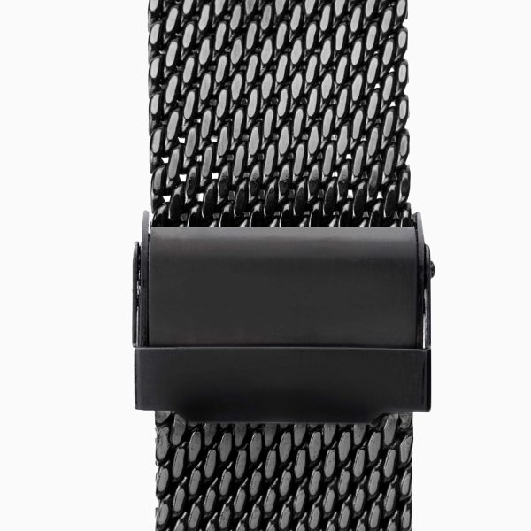 Minimal Men’s Watch  –  Black Case & Stainless Steel Bracelet with Blue Dial 2