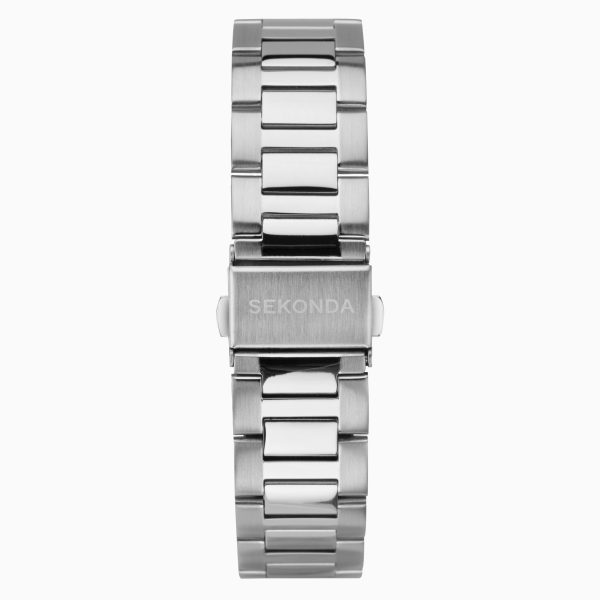 Ocean Men’s Watch  –  Silver Case & Stainless Steel Bracelet with Black Dial 3