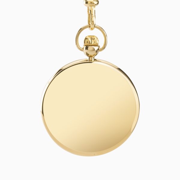 Men’s Pocket Watch  –  Gold Case & Brass Chain with White Dial 2