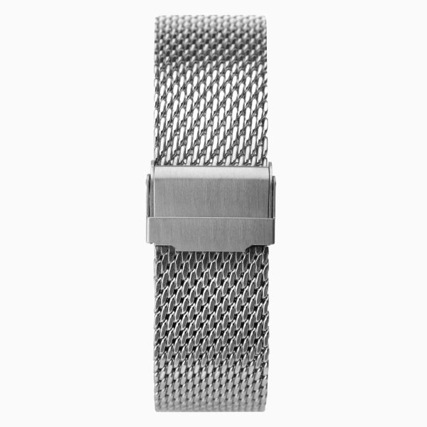 Sports Men’s Watch  –  Silver Case & Stainless Steel Mesh Bracelet with Brown Dial 3