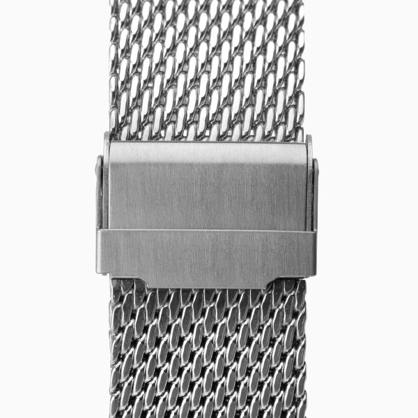 Sports Men’s Watch  –  Silver Case & Stainless Steel Mesh Bracelet with Brown Dial 2