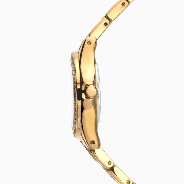 Day To Night Ladies Watch  –  Gold Case & Alloy Bracelet with Champagne Dial 6