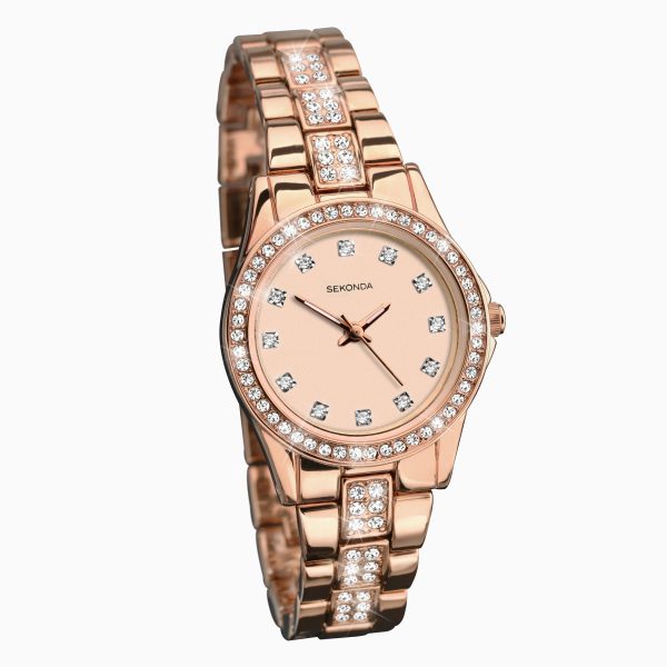 Day To Night Ladies Watch  –  Rose Gold Case & Alloy Bracelet with Rose Dial 2