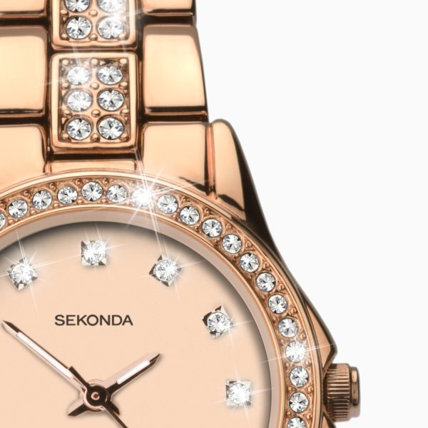 Day To Night Ladies Watch  –  Rose Gold Case & Alloy Bracelet with Rose Dial 5