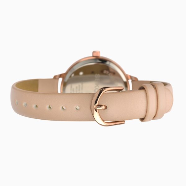 Ladies Watch  –  Rose Gold Case & PU Strap with Silver Dial 5