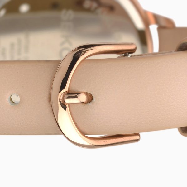 Ladies Watch  –  Rose Gold Case & PU Strap with Silver Dial 3