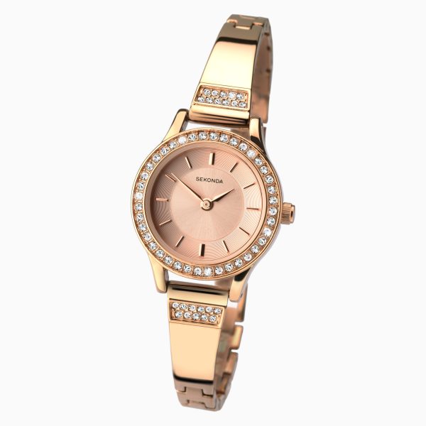 Ladies Watch  –  Rose Gold Case & Alloy Bracelet with Rose Gold Dial 2