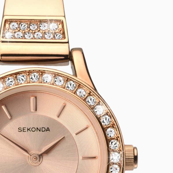 Ladies Watch  –  Rose Gold Case & Alloy Bracelet with Rose Gold Dial 5