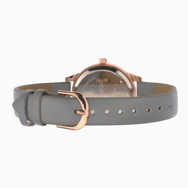 Day To Night Ladies Watch  –  Rose Gold Case & PU Strap with Grey Dial 4