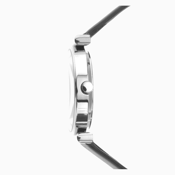 Ladies Watch  –  Silver Case & Leather Strap with  Grey Dial 5