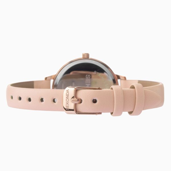 Ladies Watch  –  Rose Gold Case & PU Strap with White Dial 3
