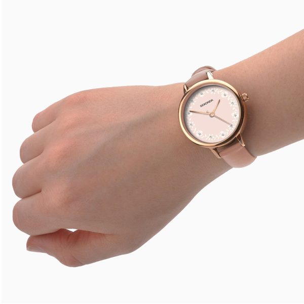 Prints Ladies Watch  –  Rose Gold Case & PU Strap with Peach Dial 4