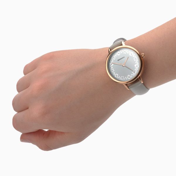 Ladies Watch  –  Rose Gold Case & PU Strap with Grey Dial 3