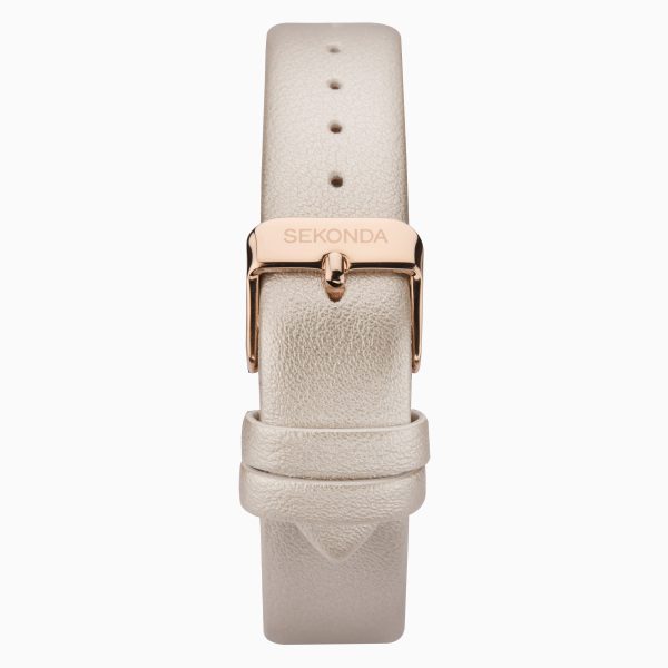 Minimal Ladies Watch  –  Rose Gold Case & PU Strap with Silver Dial 3
