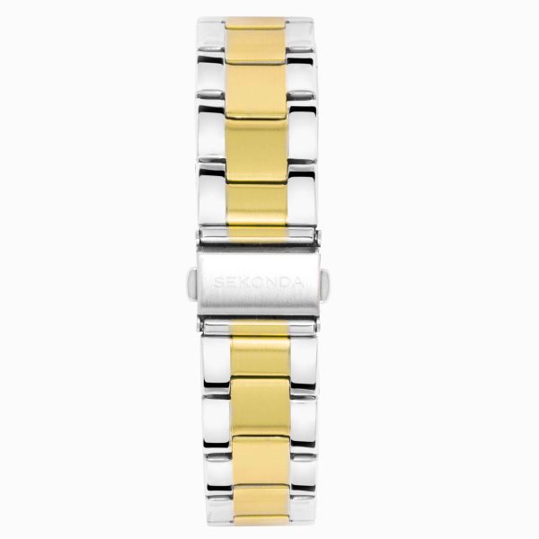 Taylor Men’s Watch  –  Two Tone Case & Stainless Steel Bracelet with Black Dial 3