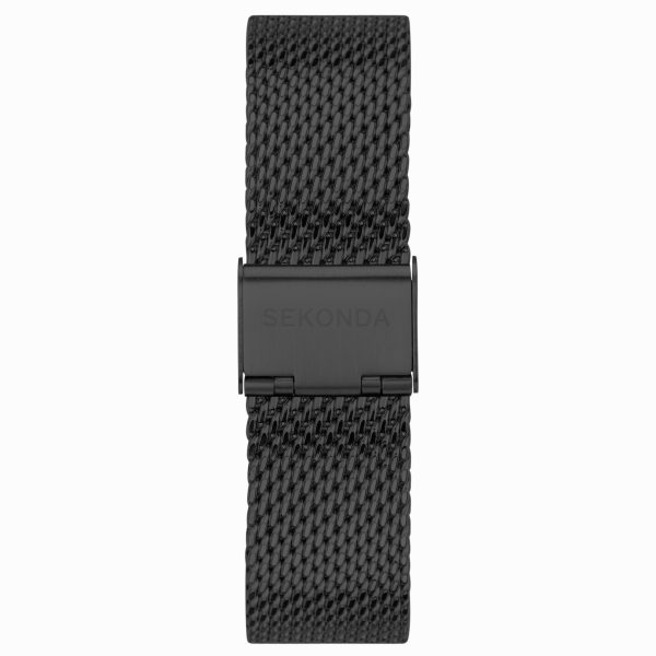 Airborne Men’s Chronograph Watch  –  Black Alloy Case & Stainless Steel Mesh Bracelet with Black Dial 2
