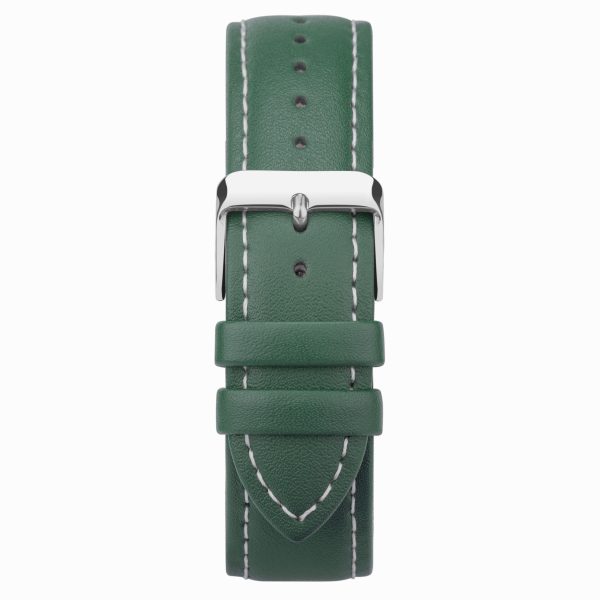 3882 Men’s Watch  –  Silver Alloy Case & Green Leather Strap with Green Dial 2