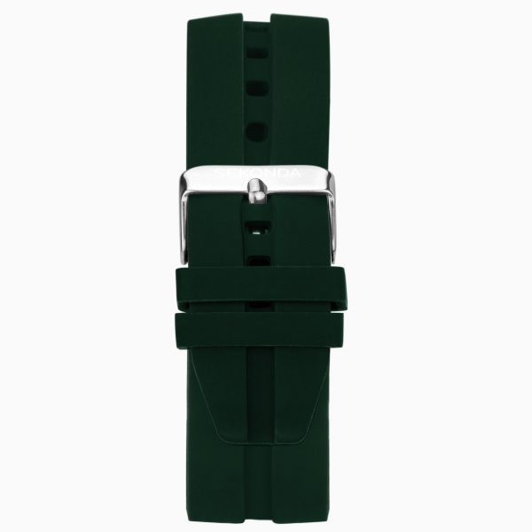 Balearic Men’s Watch  –  Silver Alloy Case & Green Rubber Strap with Green Dial 2