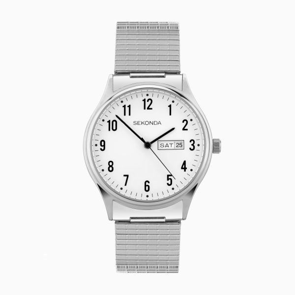 Easy Reader Ladies Watch  –  Silver Alloy Case & Stainless Steel Bracelet with White Dial