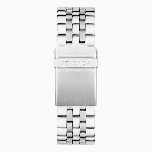 Classic Men’s Watch  –  Silver Alloy Case & Stainless Steel Bracelet with Green Dial 2
