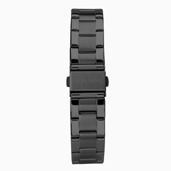 Taylor Men’s Watch  –  Black Alloy Case & Stainless Steel Bracelet with Black Dial 2