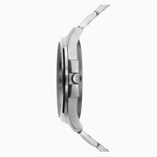 Classic Men’s Watch  –  Silver Case & Stainless Steel Bracelet with Black Dial 5