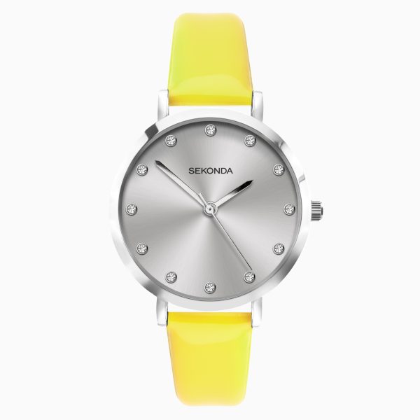 Ladies Watch  –  Silver Case & PU Strap with Silver Dial