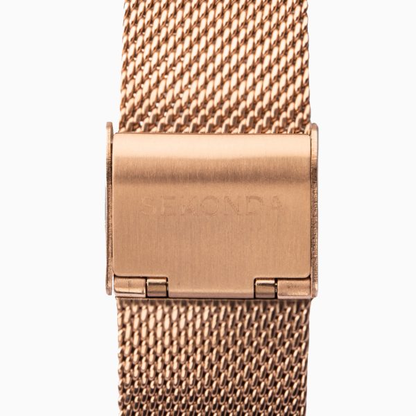 Celeste Ladies Watch  –  Rose Gold Case & Stainless Steel Mesh Bracelet with Grey Dial 2