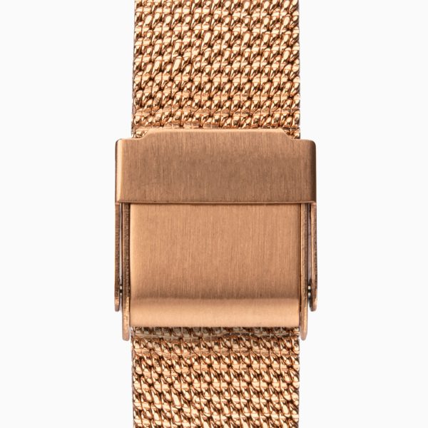 Ladies Watch  –  Rose Gold Case & Stainless Steel Mesh Bracelet with Rose Dial 2