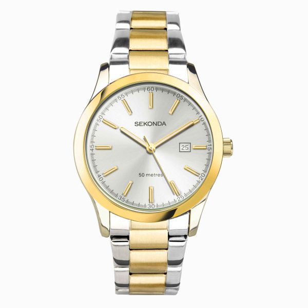 Taylor Ladies Watch  –  Two Tone Case & Stainless Steel Bracelet with Silver Dial