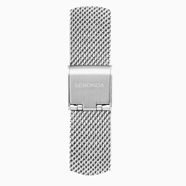 Nordic Ladies Watch  –  Silver Case & Stainless Steel Mesh Bracelet with Silver Dial 2