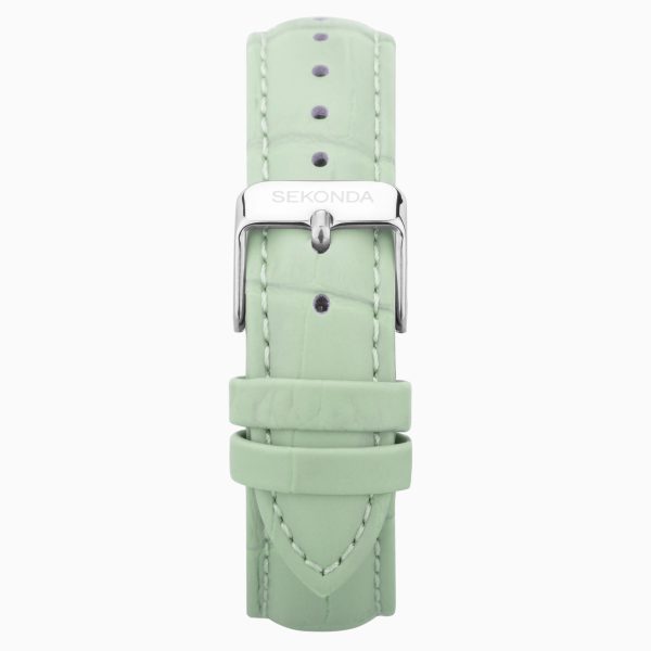 Taylor Ladies Watch  –  Silver Alloy Case & Green Leather Strap with Green Dial 2