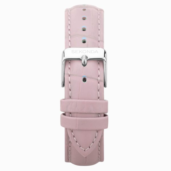 Taylor Ladies Watch  –  Silver Alloy Case & Pink Leather Strap with Pink Dial 2