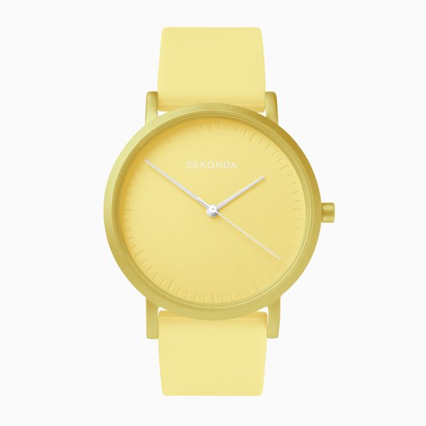 Palette Ladies Watch  –  Yellow Case & Silicone Strap with Yellow Dial