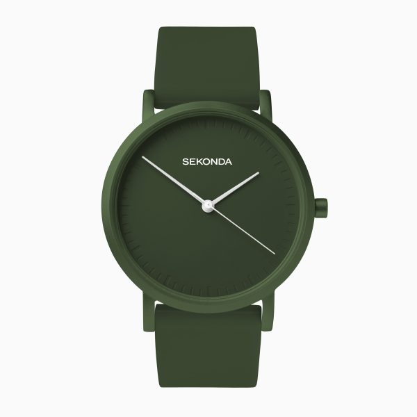 Palette Ladies Watch  –  Green Case & Silicone Strap with Green Dial