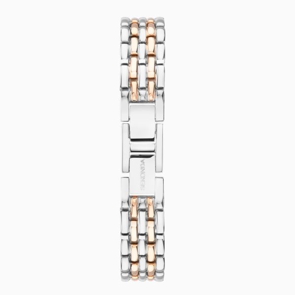 Monica Ladies Watch  –  Two Tone Alloy Case & Bracelet with White Dial 2