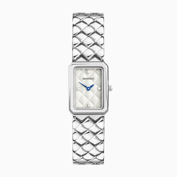 Lunar Ladies Watch  –  Silver Alloy Case & Bracelet with a Silver Dial
