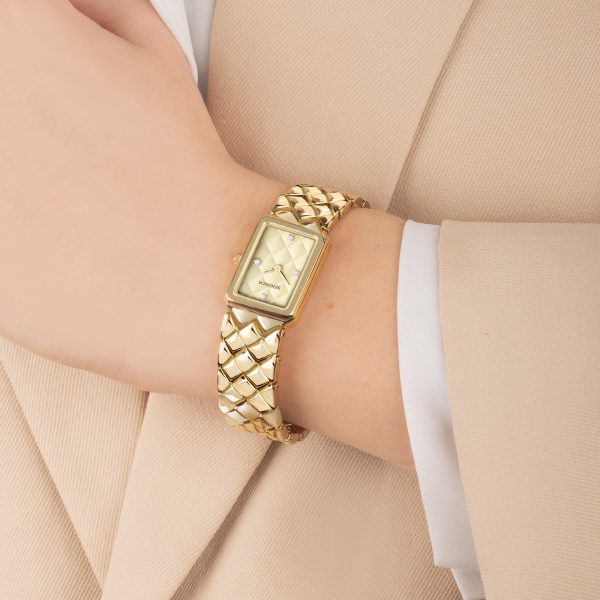 Lunar Ladies Watch  –  Gold Alloy Case & Bracelet with Gold Dial 3