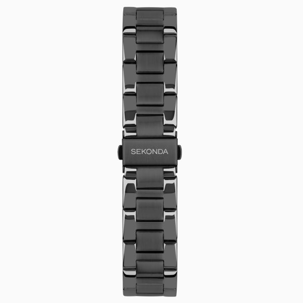 Pacific Wave Ladies Watch  –  Black Stainless Steel Case & Bracelet with Black Dial 2