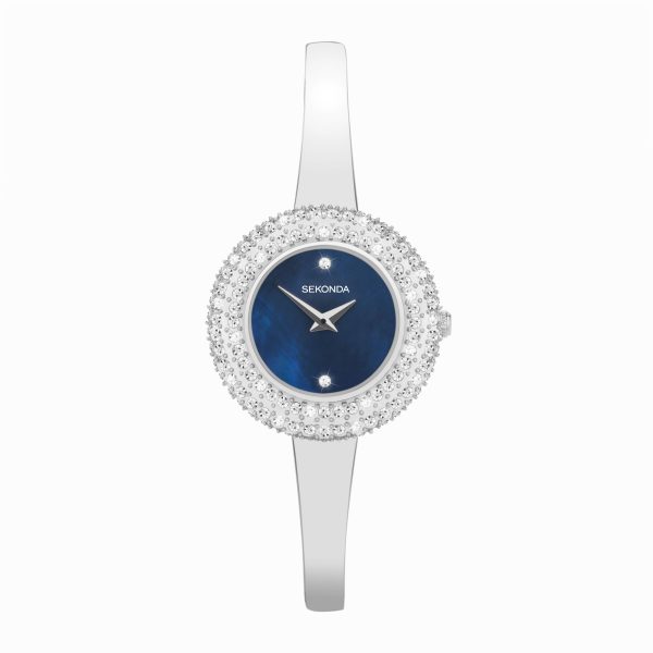 Radiance Ladies Watch  –  Silver Brass Case & Bracelet with Blue Mother-of-Pearl Dial